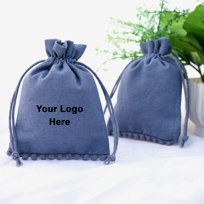 Set Of 100 Cotton Drawstring Packaging Bag Custom Jewelry Bags Eco Friendly Favor Bags