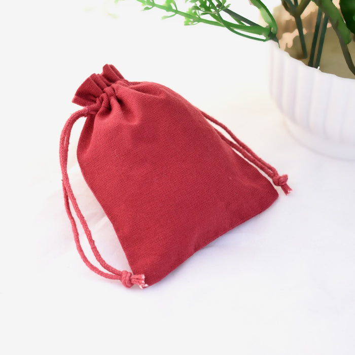 Set Of 100 Maroon Drawstring Custom Jewelry Packaging Pouch, Wedding Favor Bags