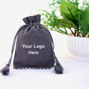 Pack Of 100 Personalized Logo Drawstring Bags Custom Jewelry Packaging Pouches