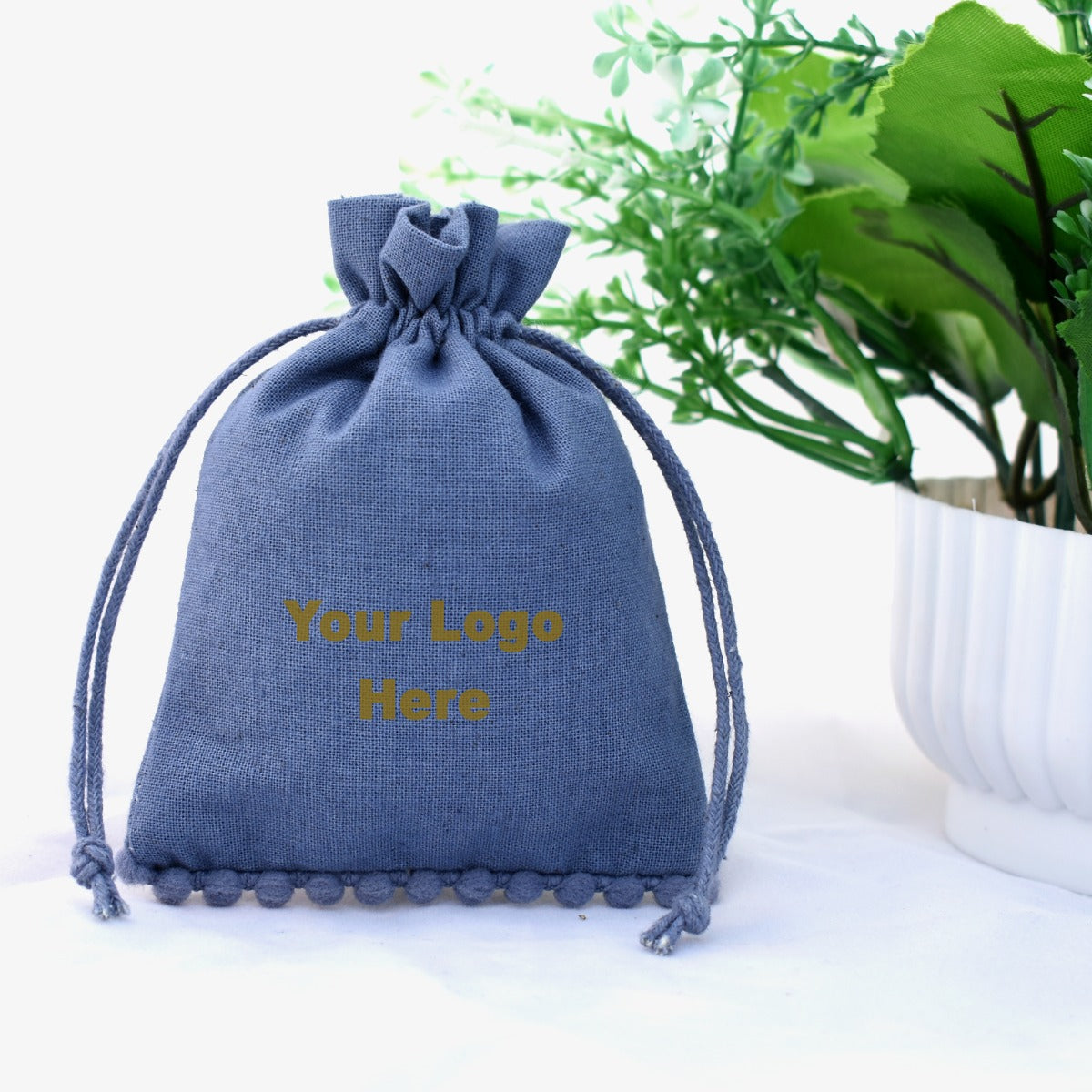 Set Of 100 Cotton Drawstring Packaging Bag Custom Jewelry Bags Eco Friendly Favor Bags