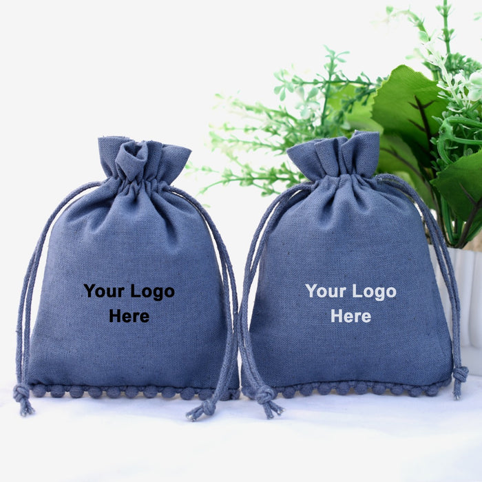 Set Of 100 Cotton Drawstring Packaging Bag Custom Jewelry Bags Eco Friendly Favor Bags