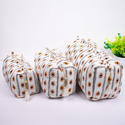 Assorted handmade Block Printed Large Toiletry Bag, Waterproof Wash Bag, Makeup Bag, Cosmetic Bag, Travel Bag with Pockets, Jumbo Wash Bag