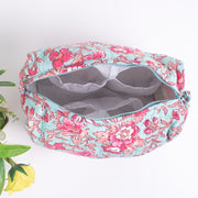 Set Of 3 Makeup Bag, Hand Block Print Cotton Toilet Bag, Toiletry Bags, Cosmetic Bag, Block Print Bag - CraftJaipur