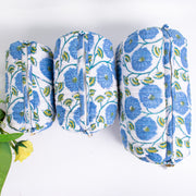 ORGANIC Cotton Hand block printed Zipper Pouch, Make-up purse, Utility bag- Gift for Her