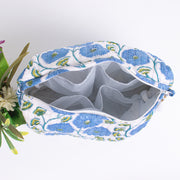 ORGANIC Cotton Hand block printed Zipper Pouch, Make-up purse, Utility bag- Gift for Her