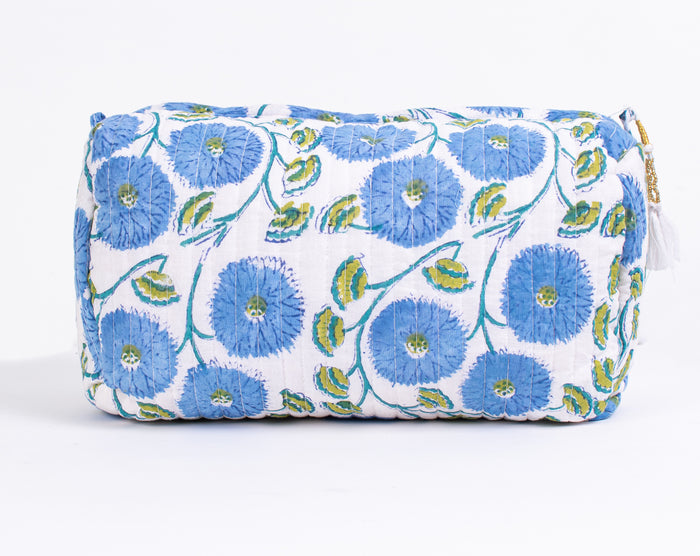 ORGANIC Cotton Hand block printed Zipper Pouch, Make-up purse, Utility bag- Gift for Her
