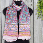 Beautiful Hand Block Print Sarong Indian Floral Print Scarves Handmade Women Duppta Decorative Summer Cotton Beach Pareo - CraftJaipur