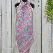 Beautiful Hand Block Print Sarong Indian Floral Print Scarves Handmade Women Duppta Decorative Summer Cotton Beach Pareo - CraftJaipur