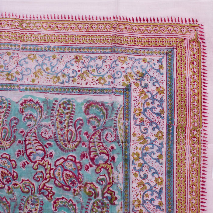 Beautiful Hand Block Print Sarong Indian Floral Print Scarves Handmade Women Duppta Decorative Summer Cotton Beach Pareo - CraftJaipur