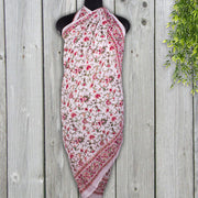 Beautiful Floral Print Scarves,Indian Cotton Hand Block Print Sarong, Handmade Cotton Duppata, Decorative Women Beach Wear Pareo Indian scarf - CraftJaipur