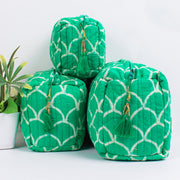 Assorted hand Block Printed Large Toiletry Bag, Waterproof Wash Bag, Makeup Bag, Cosmetic Bag, Travel Bag with Pockets, Jumbo Wash Bag