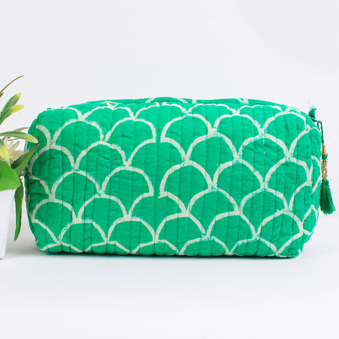 Assorted hand Block Printed Large Toiletry Bag, Waterproof Wash Bag, Makeup Bag, Cosmetic Bag, Travel Bag with Pockets, Jumbo Wash Bag