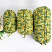 Set Of 3 Makeup Bag, Indian Block Print Cotton Toilet Bag, Toiletry Bags, Cosmetic Bag, Block Print Bag