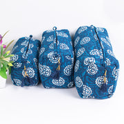 Block Printed Large Toiletry Bag, Waterproof Wash Bag, Makeup Bag, Cosmetic Bag, Travel Bag with Pockets, Jumbo Wash Bag Assorted