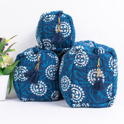 Block Printed Large Toiletry Bag, Waterproof Wash Bag, Makeup Bag, Cosmetic Bag, Travel Bag with Pockets, Jumbo Wash Bag Assorted