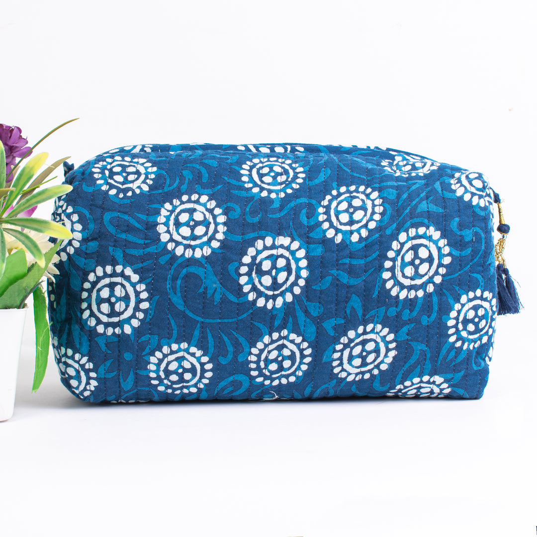 Block Printed Large Toiletry Bag, Waterproof Wash Bag, Makeup Bag, Cosmetic Bag, Travel Bag with Pockets, Jumbo Wash Bag Assorted