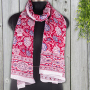 Indian Hand Block Print Sarong Handmade Cotton Scarf Decorative Women Beach Scarves-CraftJaipur