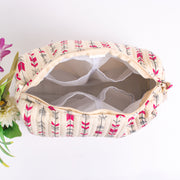 Assorted Makeup Bag, Indian Hand Block Printed Large Toiletry Bag, Waterproof Wash Bag, Cosmetic Bag, Travel Bag with Pockets, Jumbo Wash Bag