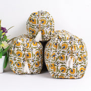 Cosmetic Bag, Assorted hand Block Printed Large Toiletry Bag, Waterproof Wash Bag, Makeup Bag, Travel Bag with Pockets, Jumbo Wash Bag