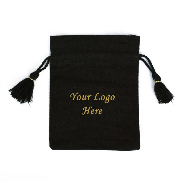 Small Drawstring Bags Unique Jewelry Packaging Black Pouches - CraftJaipur