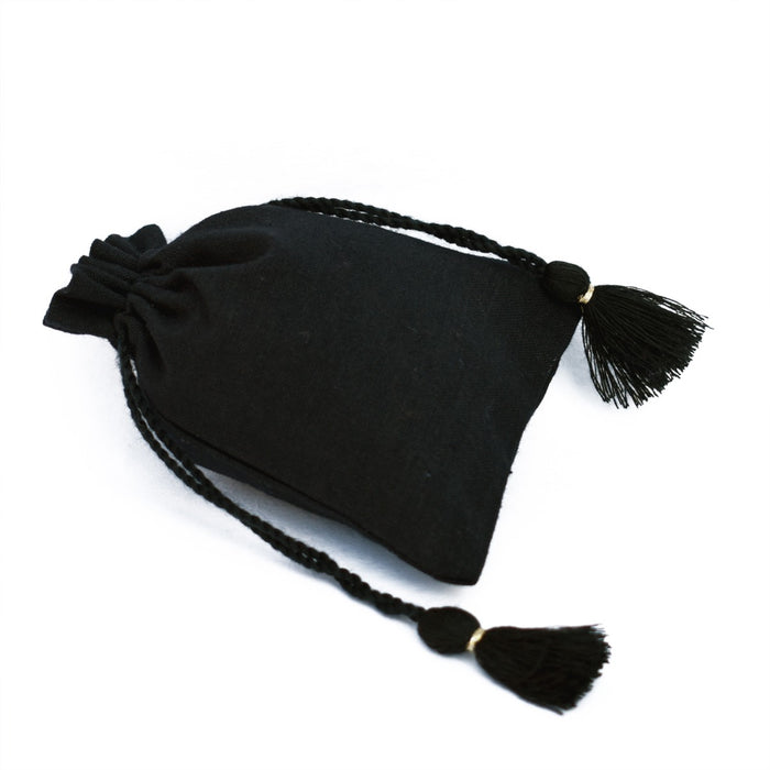 Small Drawstring Bags Unique Jewelry Packaging Black Pouches - CraftJaipur