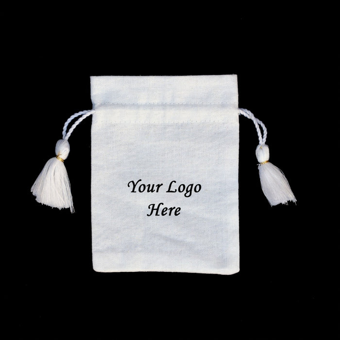 Small Gift Packaging Bags, Handmade Cotton White Jewelry Pouches - CraftJaipur