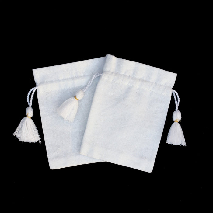 Small Gift Packaging Bags, Handmade Cotton White Jewelry Pouches - CraftJaipur
