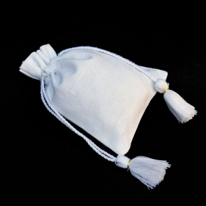 Small Gift Packaging Bags, Handmade Cotton White Jewelry Pouches - CraftJaipur