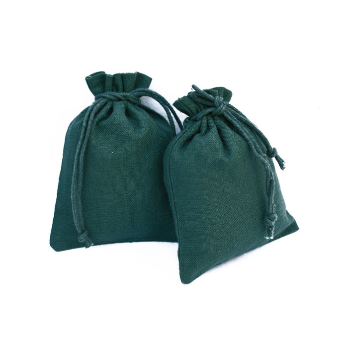 5x7" Drawstring Jewelry Green Pouches, 100 pcs Storage Bags - CraftJaipur