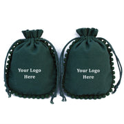 Drawstring Small Bag 100 Pieces Green Jewelry Pouches - CraftJaipur