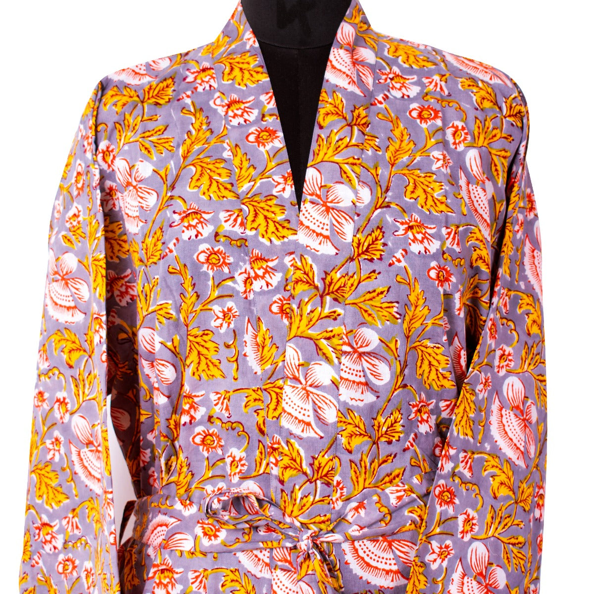 CraftJaipur Floral Print Free Size  Multicolor Unisex Bathrobe  (1 Bath Robe, Worldwide Shipping )