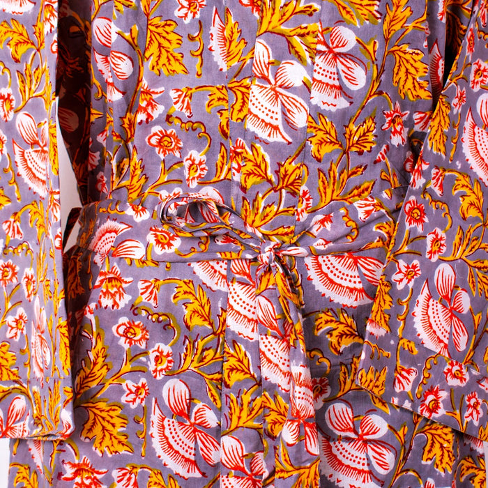 CraftJaipur Floral Print Free Size  Multicolor Unisex Bathrobe  (1 Bath Robe, Worldwide Shipping )
