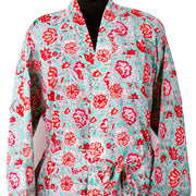 Free Size Multicolor Cotton Floral Bathrobe for Women, 100% Lightweight Cotton Robes for Women