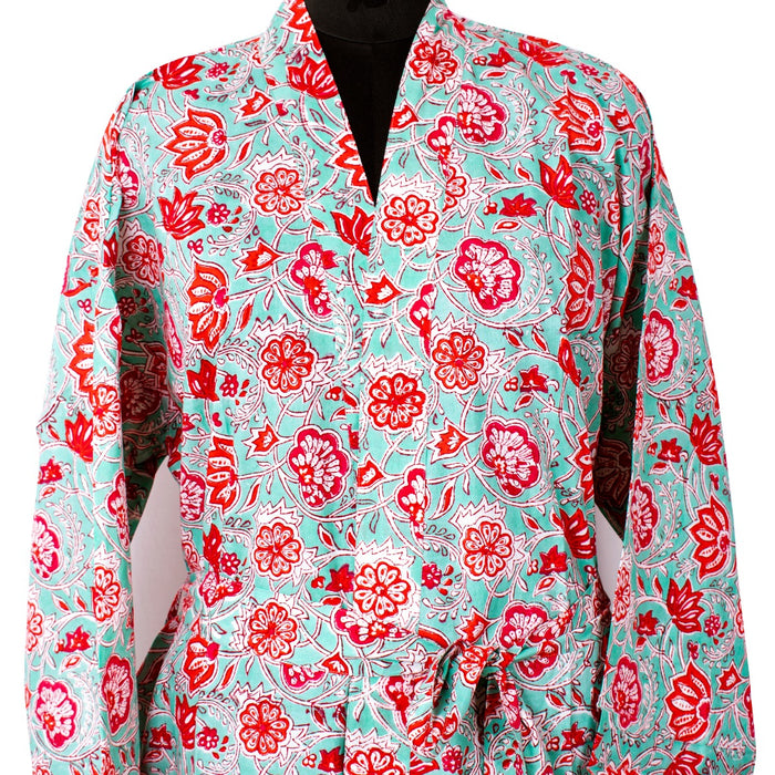 CraftJaipur Multicolor Free Size Floral Bath Robe For Men & Women  (1 Bath Robe, For: Unisex, Worldwide Shipping )