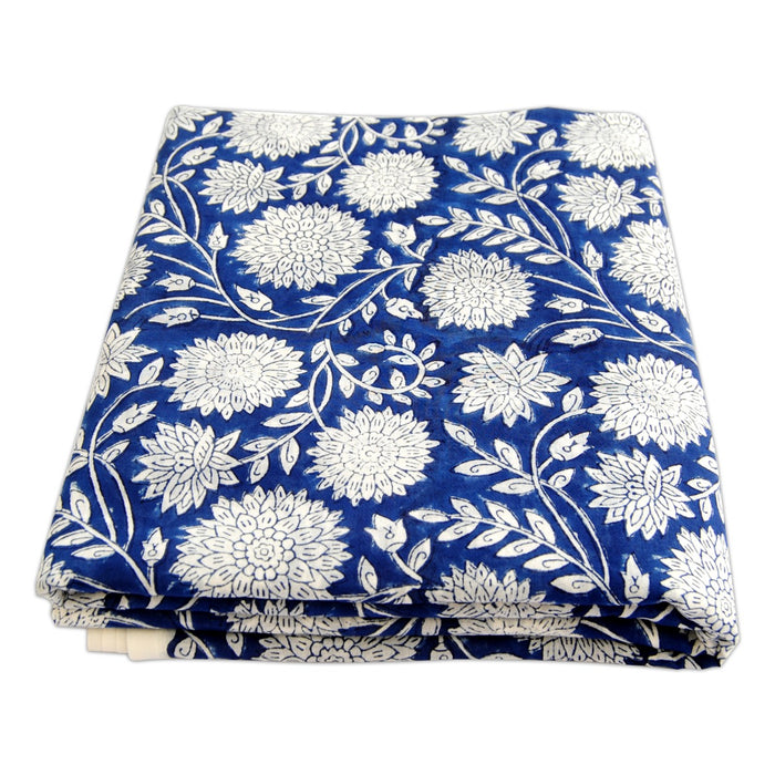 Buy Hand Block Print Indigo Fabric By Yards - CraftJaipur
