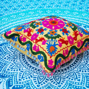 Suzani Cushion Cover Ethnic Embroidery Cotton Pillows-Craft Jaipur