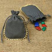 Custom Drawstring Bags Personalized Logo Small Bags Round Gold Lace Handmade Jewelry Grey Pouches – CraftJaipur