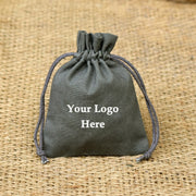 Personalized Logo Small Bags Handmade Jewelry Grey Pouches - CraftJaipur