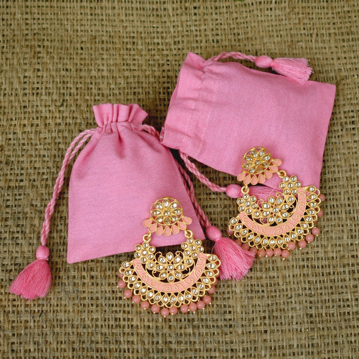 100 Pcs Cotton Designer Pink Jewelry Pouches - CraftJaipur