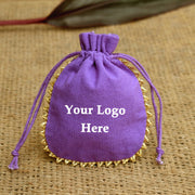 Designer Purple Cotton Jewelry Pouches 3x4 inch 100 pcs - CraftJaipur