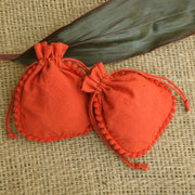 Personalized Logo Small Bags | Handmade Jewelry Orange Pouches - CraftJaipur