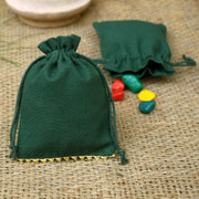 Personalized Logo Small Bags Gold Lace Handmade Jewelry Green Pouches Wedding Favor Bags – CraftJaipur