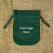 Designer Jewelry Packaging Pouches Personalized Logo Small Bags Round Gold Lace Handmade Jewelry Green Pouches – CraftJaipur