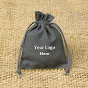 Personalized Logo Small Bags Drawstring Pouches Bottom Gold Lace Handmade Jewelry Grey Pouches – CraftJaipur