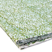 Green Color Hand Block Printed Cotton Fabric 10 yards