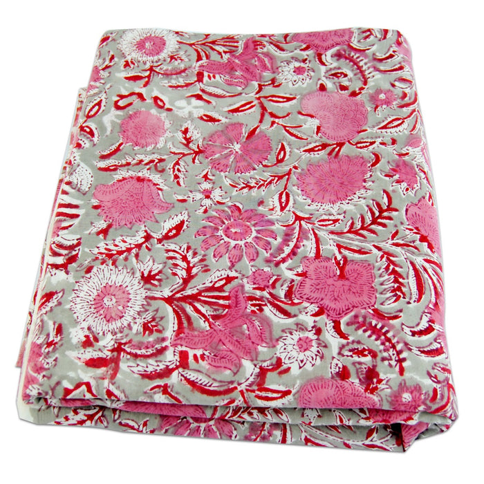 Hand Block Floral Printed Cotton Fabrics - CraftJaipur