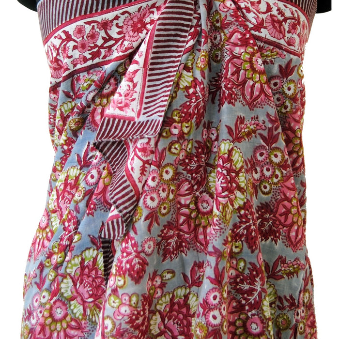 Wholesale Lot Floral Printed Women Scarf Cotton Stole Sarong - CraftJaipur