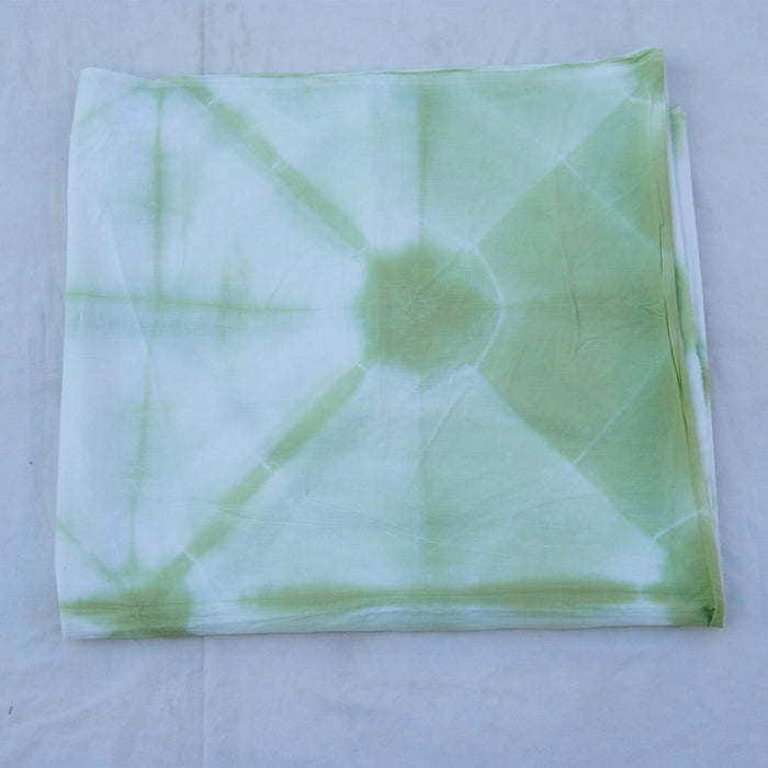 Light Green Tie & Dye Cotton Fabric 5 Yards - CraftJaipur